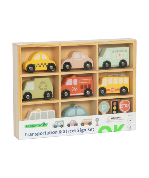 TK Set de vehicule de serviciu și semne de circulație, 60600